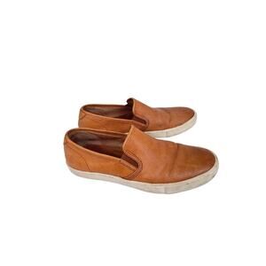 Vince Leather Slip-On Sneakers Tan Perforated Flats Casual Shoes men’s sz 9.5